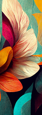 Rolgordijn voor het raam Bloemen in abstractie