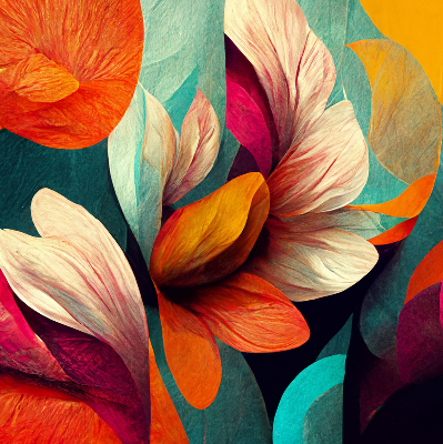 Rolgordijn voor het raam Bloemen in abstractie