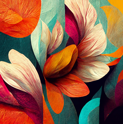 Rolgordijn voor het raam Bloemen in abstractie