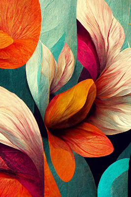 Rolgordijn voor het raam Bloemen in abstractie