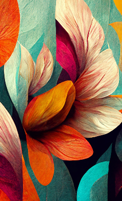 Rolgordijn voor het raam Bloemen in abstractie