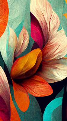 Rolgordijn voor het raam Bloemen in abstractie