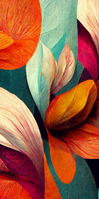 Rolgordijn voor het raam Bloemen in abstractie