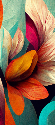 Rolgordijn voor het raam Bloemen in abstractie