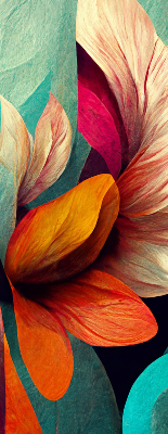 Rolgordijn voor het raam Bloemen in abstractie