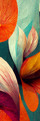 Rolgordijn voor het raam Bloemen in abstractie