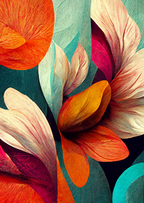 Rolgordijn voor het raam Bloemen in abstractie