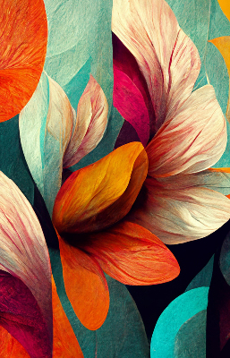 Rolgordijn voor het raam Bloemen in abstractie