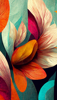 Rolgordijn voor het raam Bloemen in abstractie