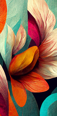 Rolgordijn voor het raam Bloemen in abstractie