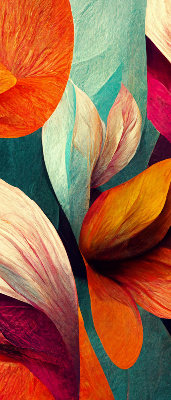 Rolgordijn voor het raam Bloemen in abstractie