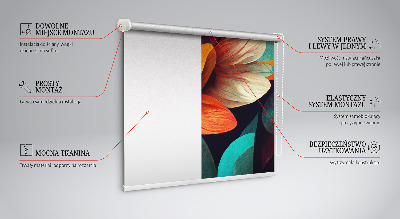 Rolgordijn voor het raam Bloemen in abstractie