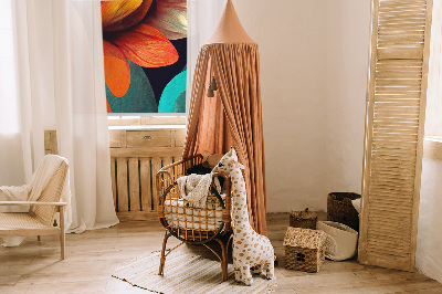 Rolgordijn voor het raam Bloemen in abstractie