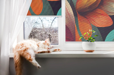 Rolgordijn voor het raam Bloemen in abstractie