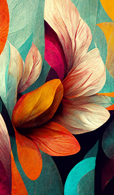 Rolgordijn voor het raam Bloemen in abstractie