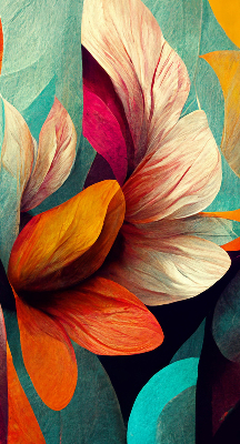 Rolgordijn voor het raam Bloemen in abstractie