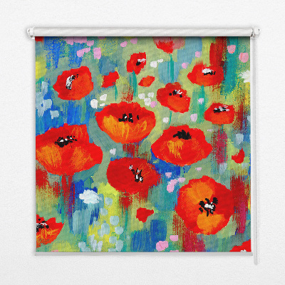 Rolgordijn verduisterend Klaprozenweide