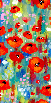 Rolgordijn verduisterend Klaprozenweide