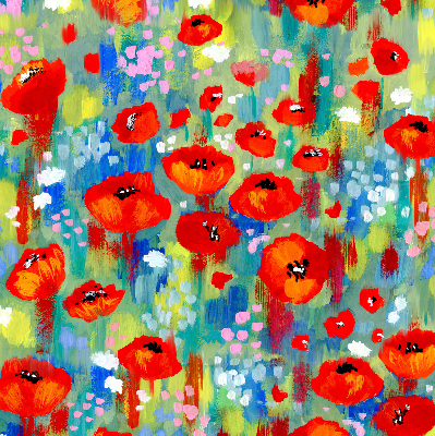 Rolgordijn verduisterend Klaprozenweide