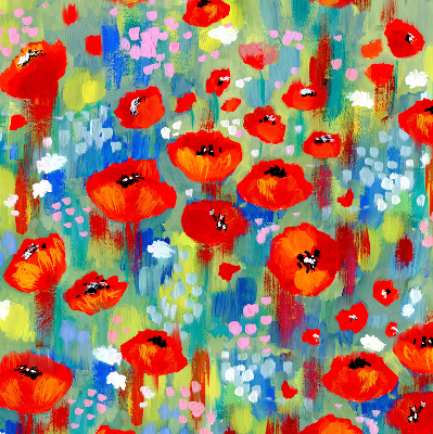 Rolgordijn verduisterend Klaprozenweide