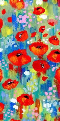 Rolgordijn verduisterend Klaprozenweide