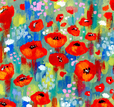 Rolgordijn verduisterend Klaprozenweide