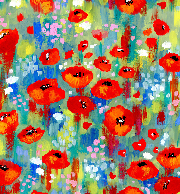 Rolgordijn verduisterend Klaprozenweide