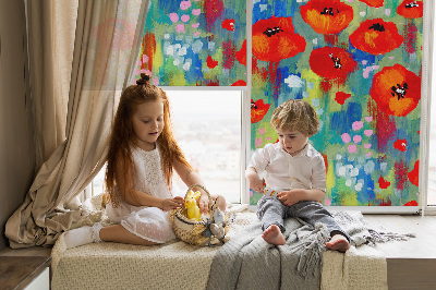 Rolgordijn verduisterend Klaprozenweide