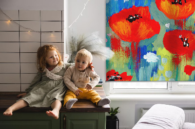 Rolgordijn verduisterend Klaprozenweide