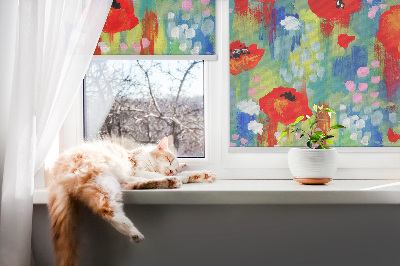 Rolgordijn verduisterend Klaprozenweide