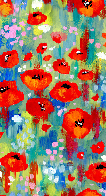 Rolgordijn verduisterend Klaprozenweide