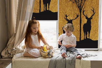 Rolgordijn verduisterend Herten 's nachts