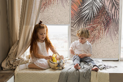 Rolgordijn voor het raam Bladeren