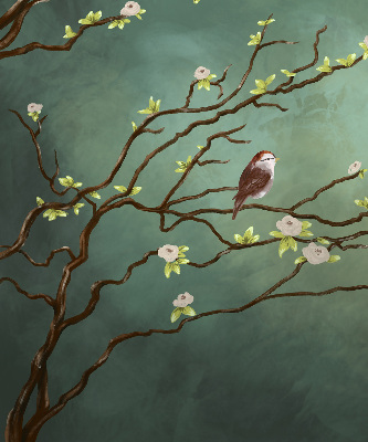 Rolgordijn verduisterend Vogels op een tak