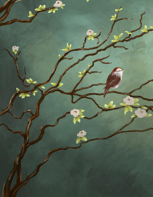 Rolgordijn verduisterend Vogels op een tak