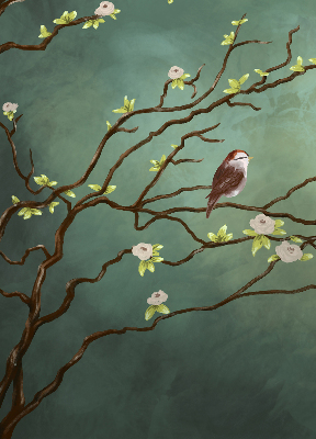 Rolgordijn verduisterend Vogels op een tak