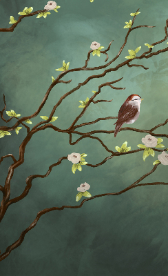 Rolgordijn verduisterend Vogels op een tak