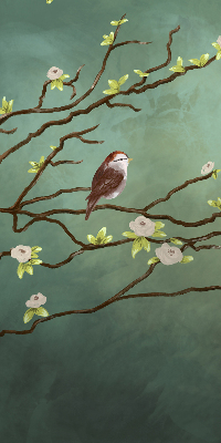 Rolgordijn verduisterend Vogels op een tak