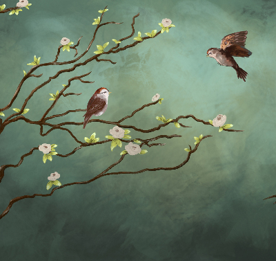 Rolgordijn verduisterend Vogels op een tak