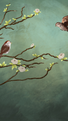 Rolgordijn verduisterend Vogels op een tak