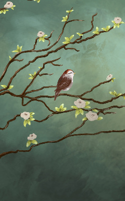 Rolgordijn verduisterend Vogels op een tak