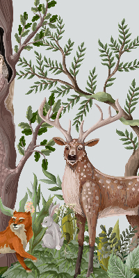 Rolgordijn voor het raam Bosdieren