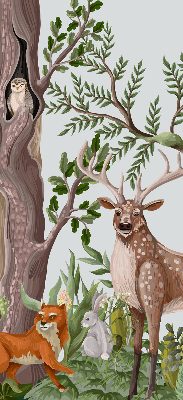 Rolgordijn voor het raam Bosdieren