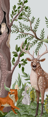 Rolgordijn voor het raam Bosdieren