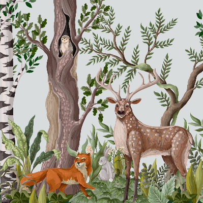 Rolgordijn voor het raam Bosdieren