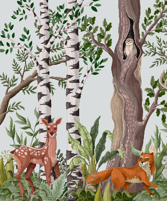 Rolgordijn voor het raam Bosdieren