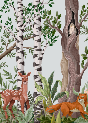 Rolgordijn voor het raam Bosdieren