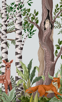 Rolgordijn voor het raam Bosdieren