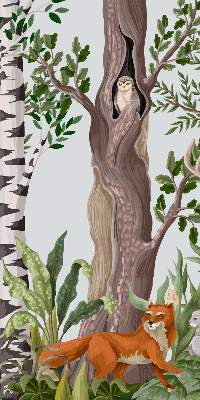 Rolgordijn voor het raam Bosdieren