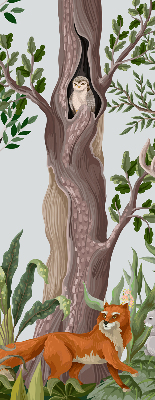 Rolgordijn voor het raam Bosdieren